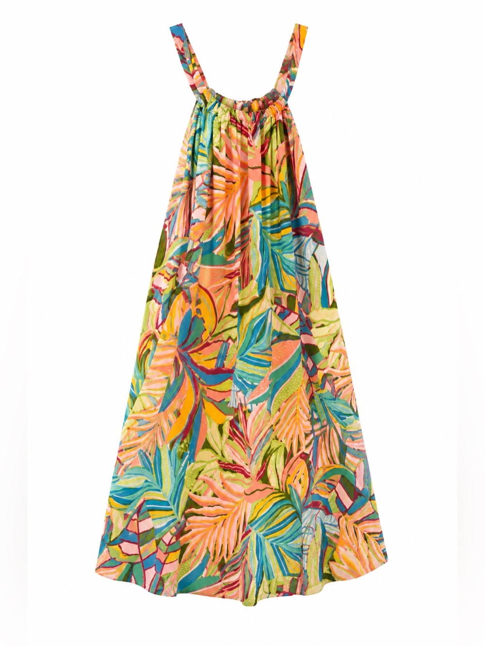 C&C California Tropical Halter Mini Dress L Linen Blend Resort Vacation